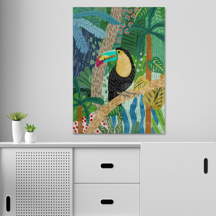Wallity Cuadro Decorativo de Vidrio Templado Multicolor 70 x 100 cm